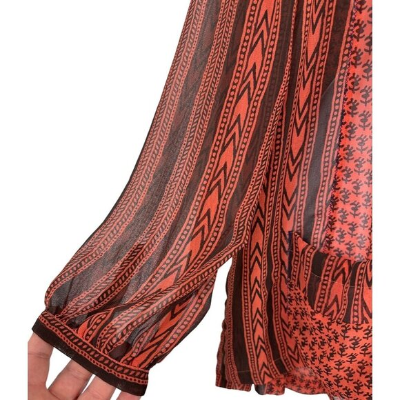 Free People Women’s Feather In The Wind Sheer Print Beaded Tunic Size M - Picture 6 of 12